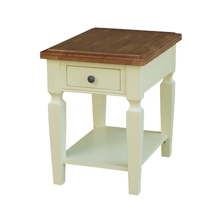 International Concepts Rectangle Vista Solid Wood End Table with Shelf and Drawer -, 18 in W, 24 in L, 24 in H, Wood OT79-15E